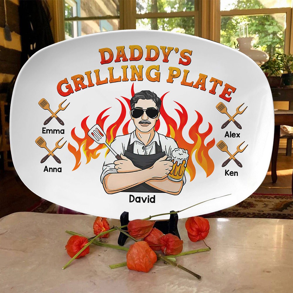 Personalized Daddy's Grilling Plate Father's Day Gift