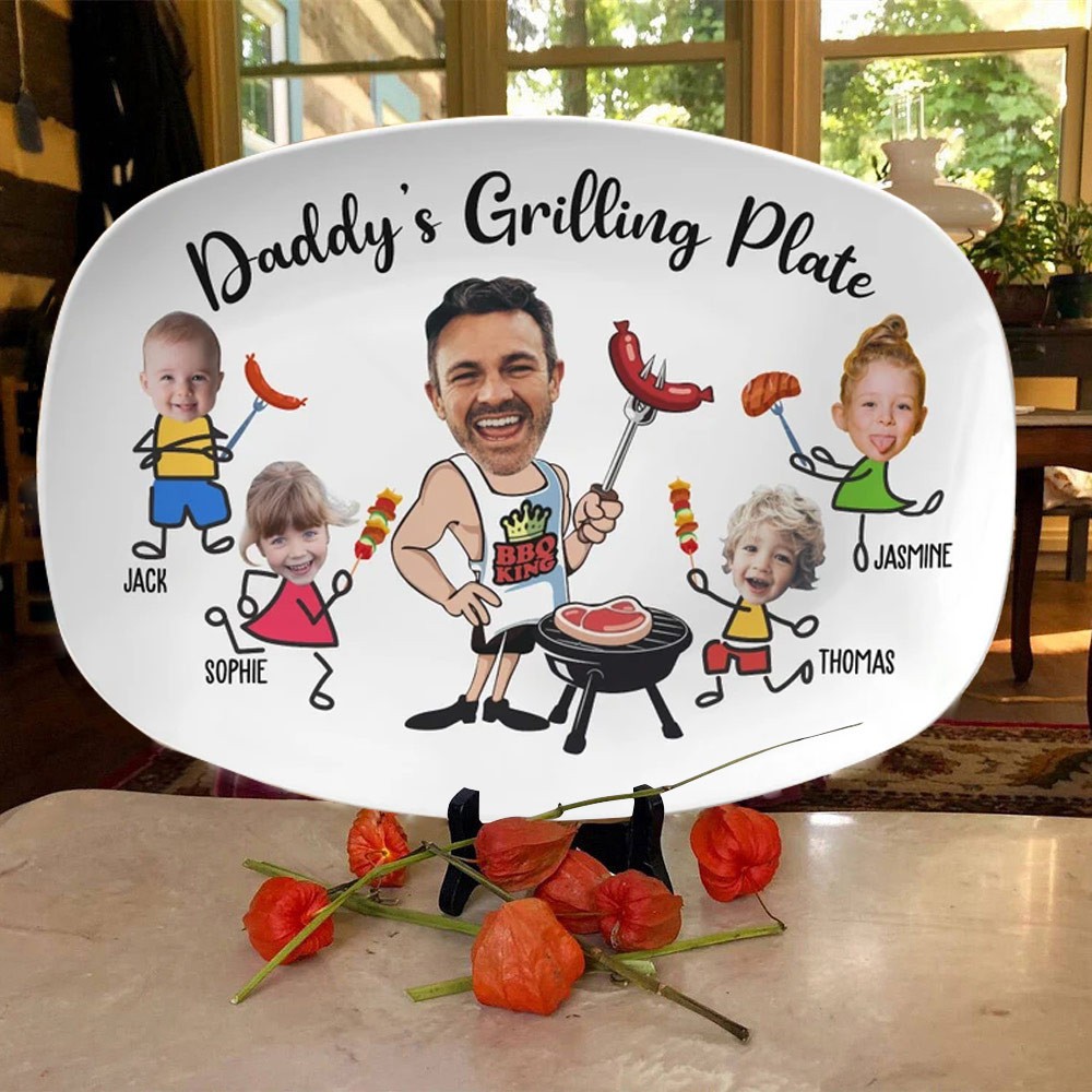 Personalized Daddy's Grilling Plate Father's Day Gift