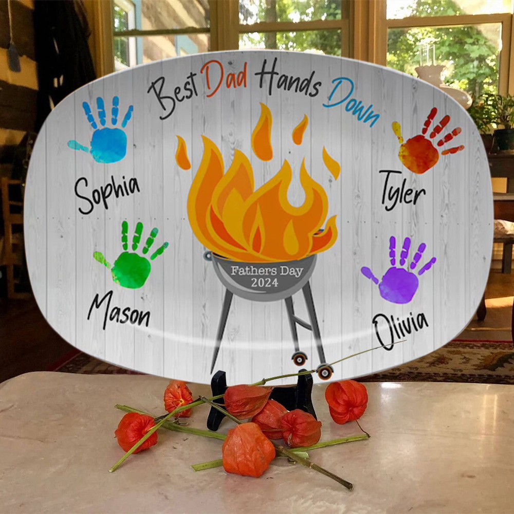 Personalized Daddy's Grilling Plate Father's Day Gift