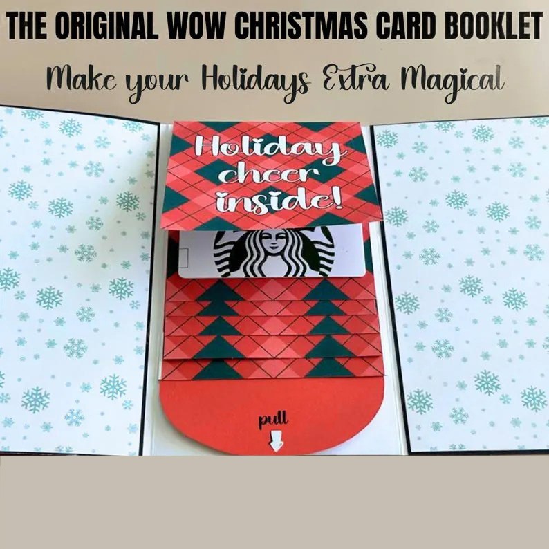 Christmas gift card holder book DIY print card gift