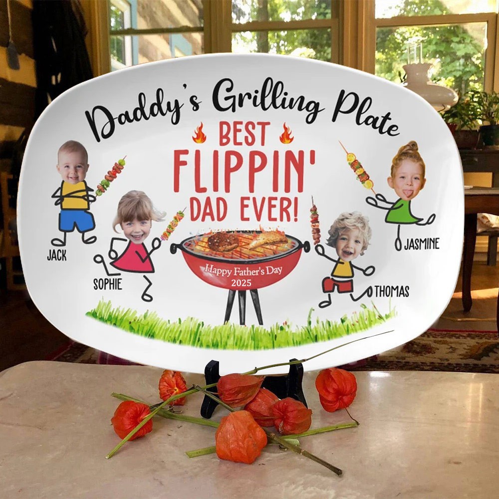 Personalized Daddy's Grilling Plate Father's Day Gift