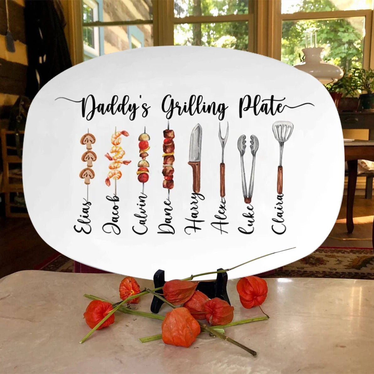 Personalized Daddy's Grilling Plate Father's Day Gift