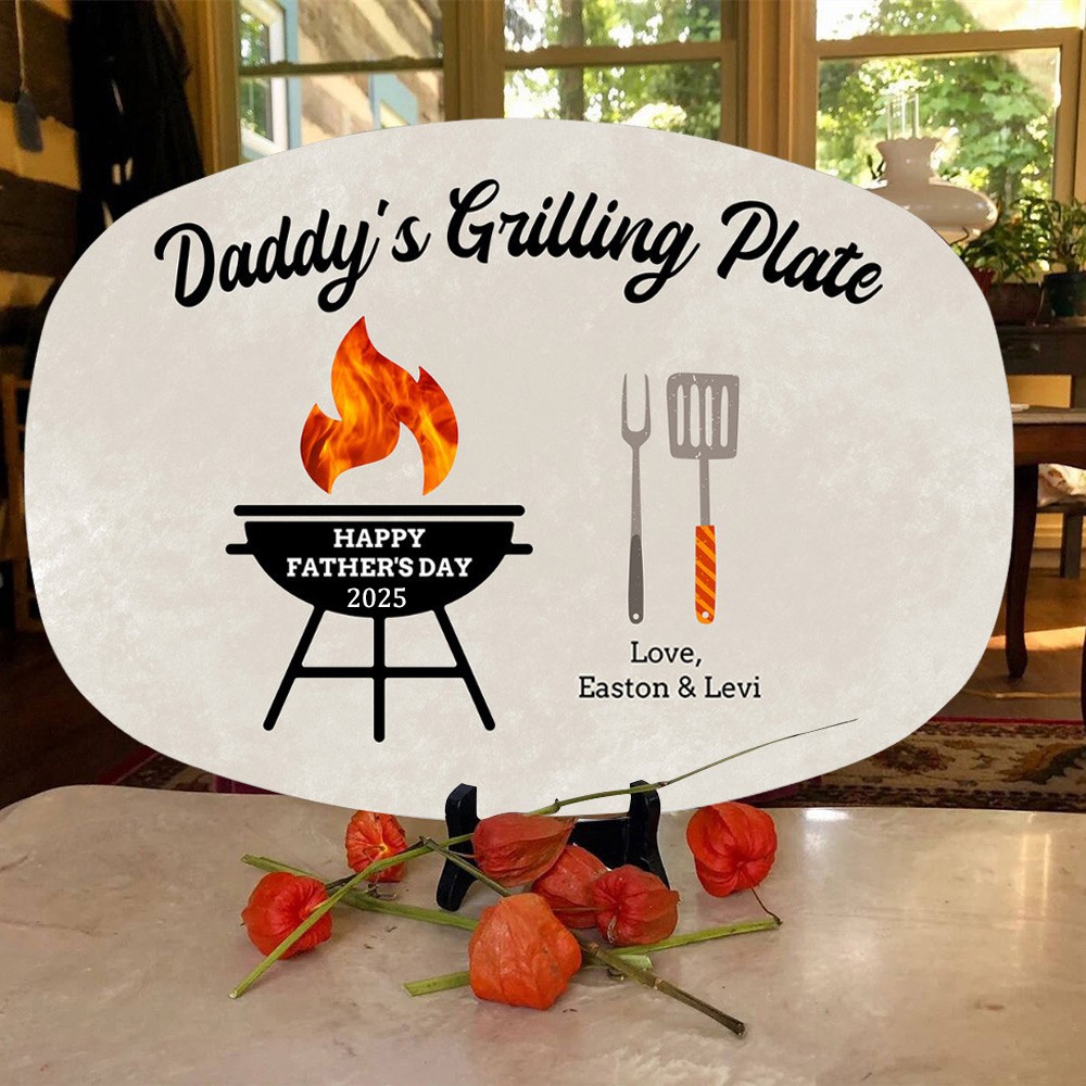 Personalized Daddy's Grilling Plate Father's Day Gift