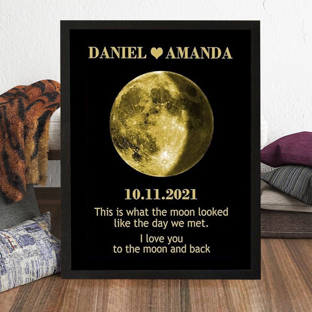 Personalized Moon Phase Wood Frame Mother's Day Gift