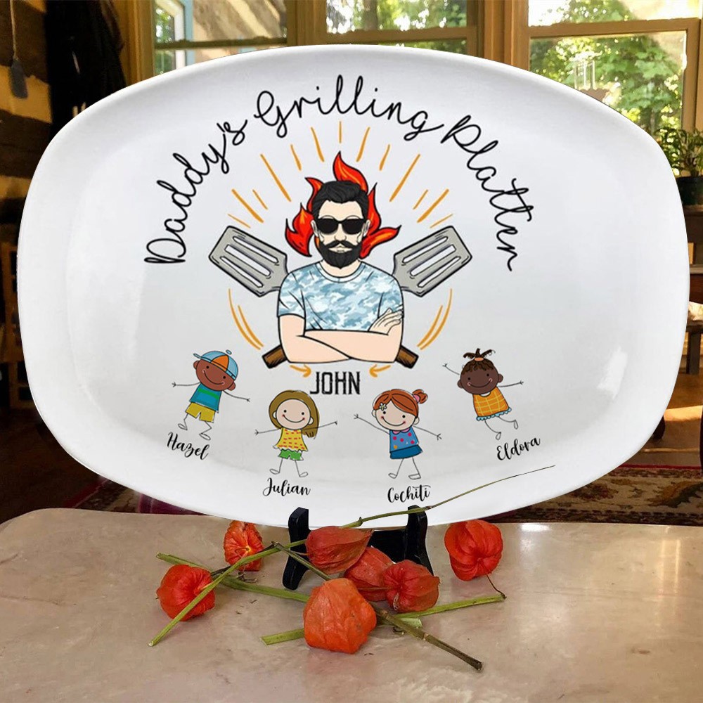 Personalized Daddy's Grilling Plate Father's Day Gift