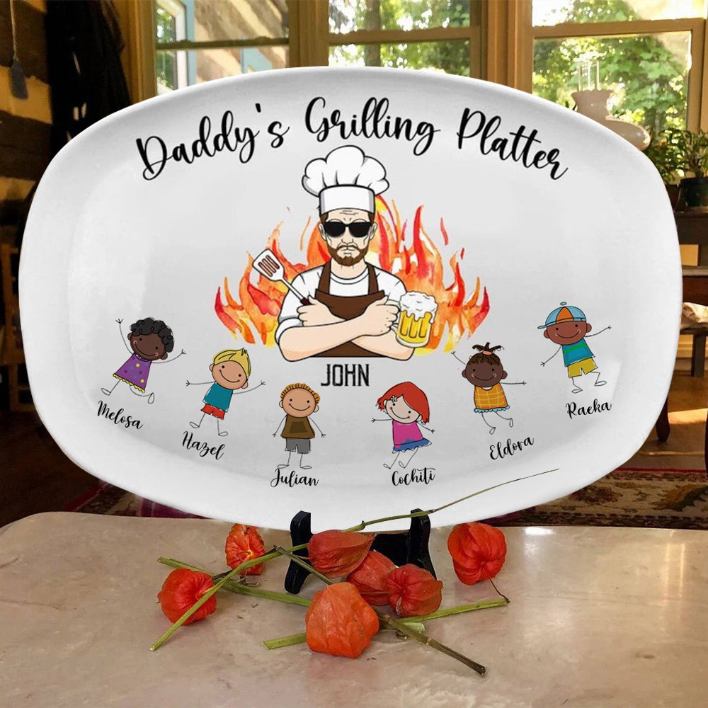 Personalized Daddy's Grilling Plate Father's Day Gift