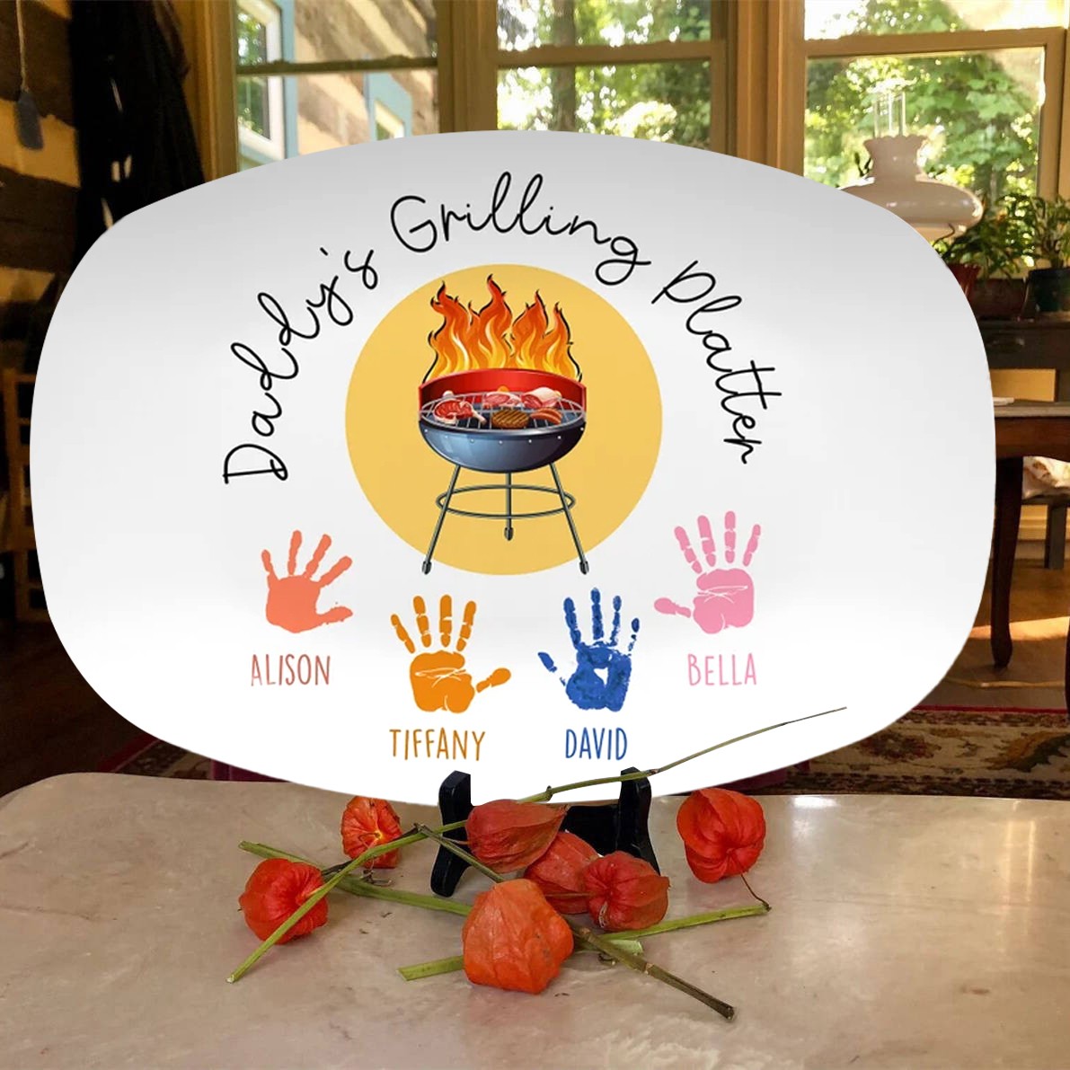 Personalized Daddy's Grilling Plate Father's Day Gift