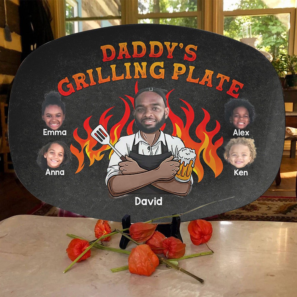Personalized Daddy's Grilling Plate Father's Day Gift