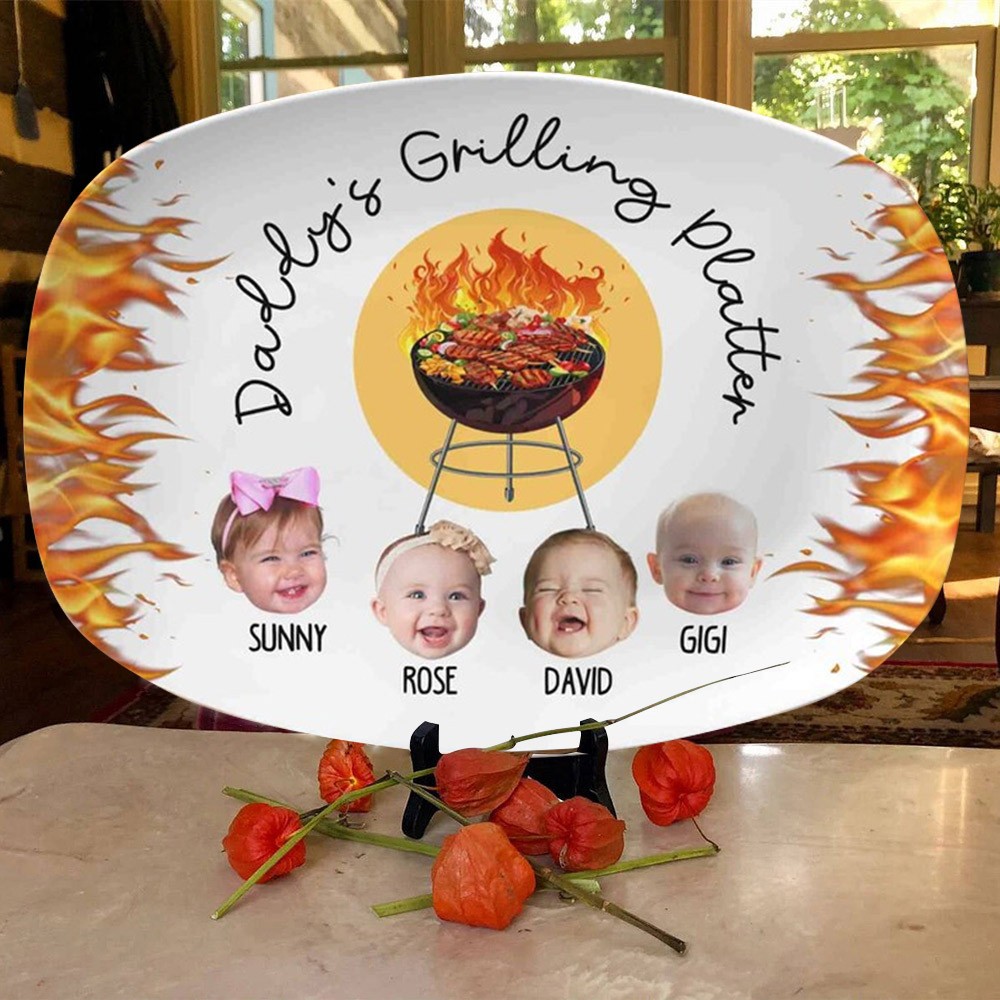 Personalized Daddy's Grilling Plate Father's Day Gift