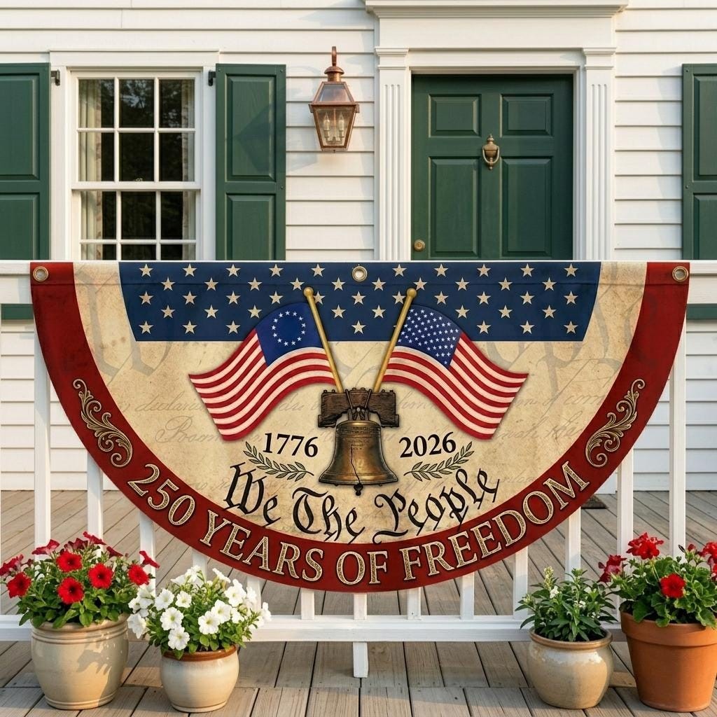 250th Anniversary Banner Patriot Fence