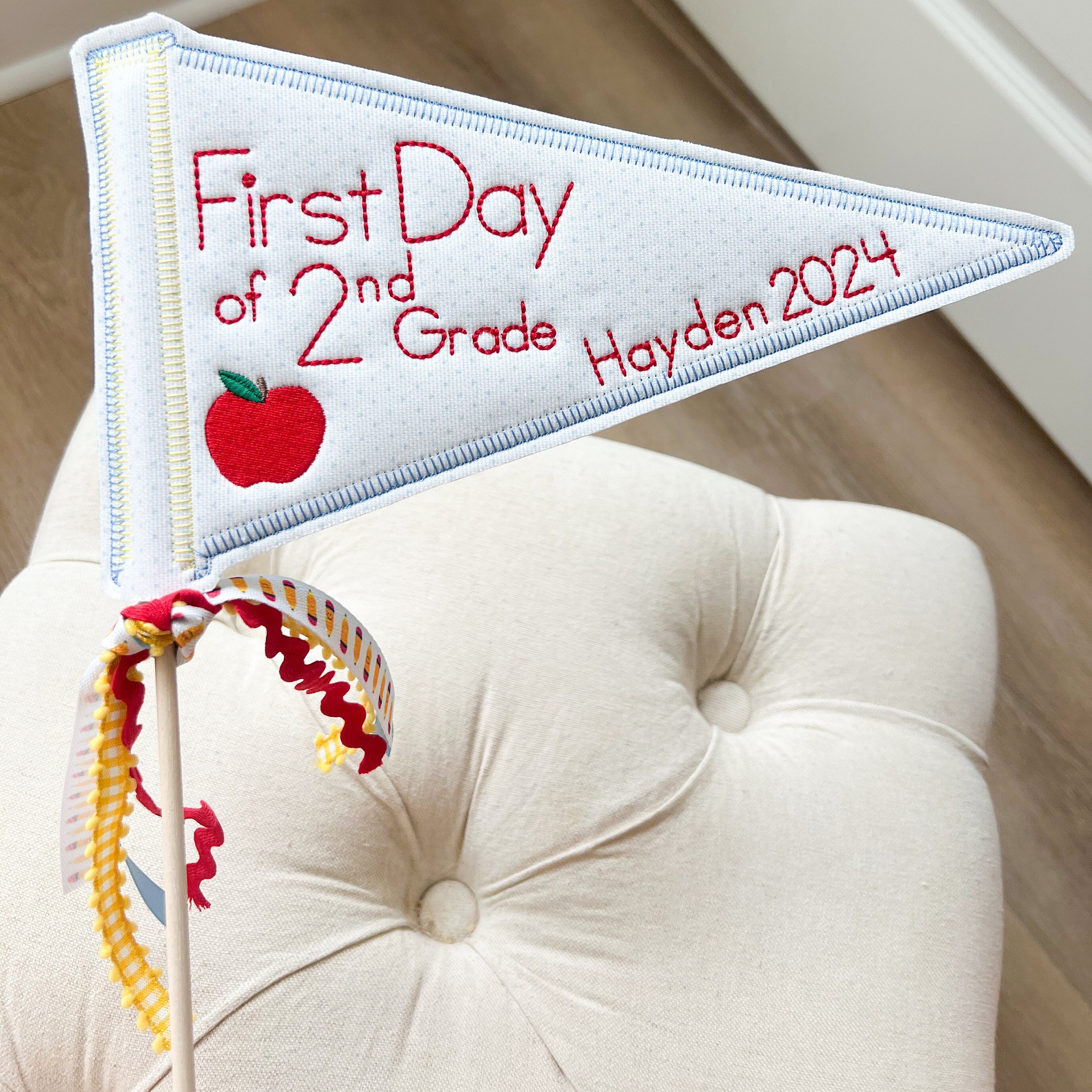 Personalized First and Last Day of School Pennant Flag