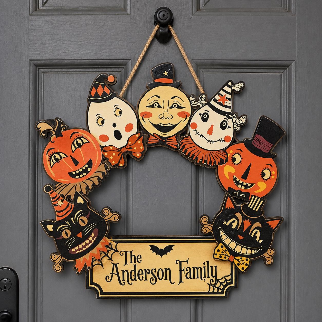 Personalized Family Halloween Door Sign