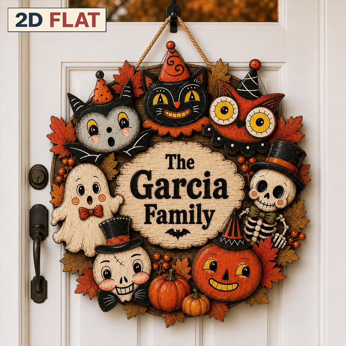 Personalized Family Halloween Door Sign