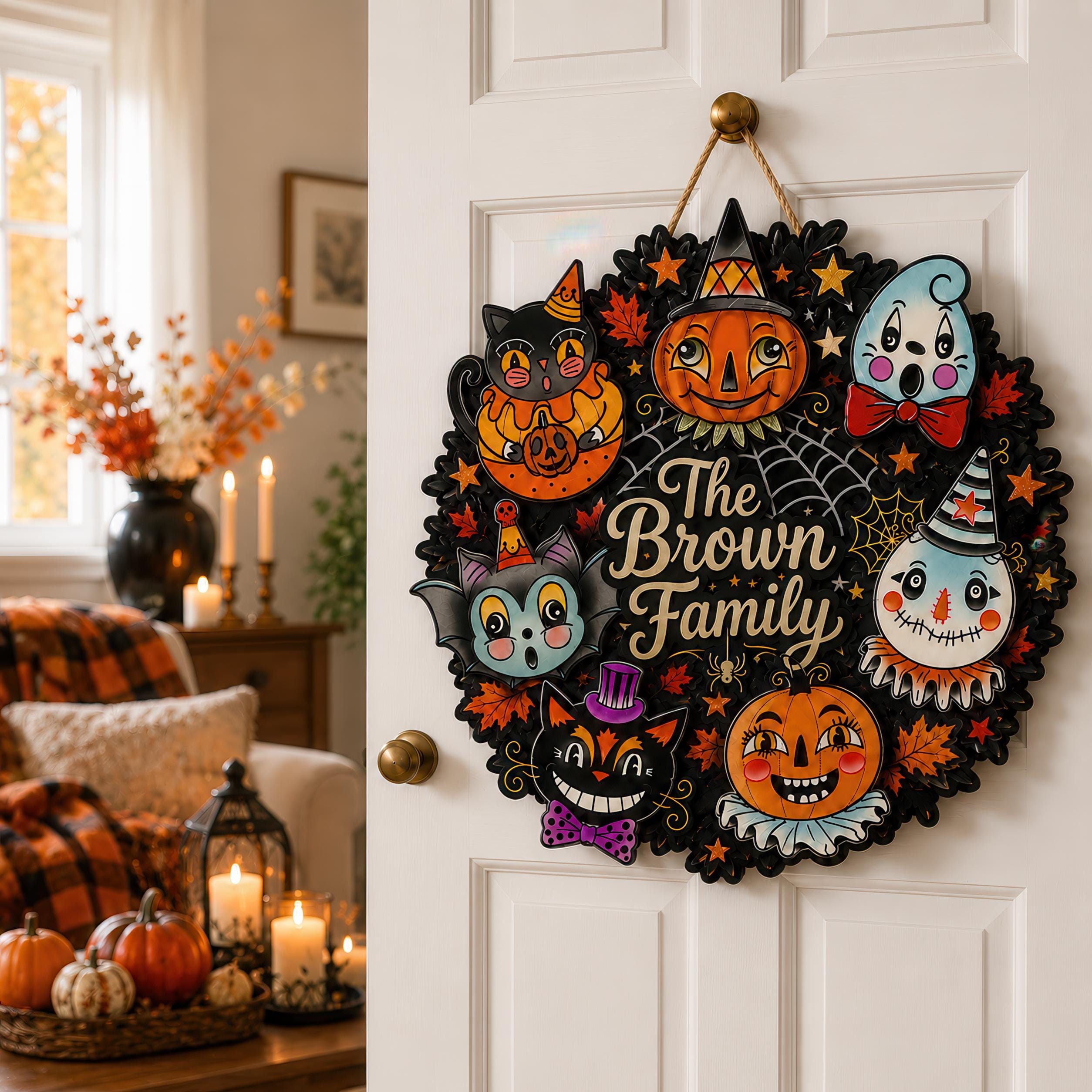 Personalized Family Halloween Door Sign