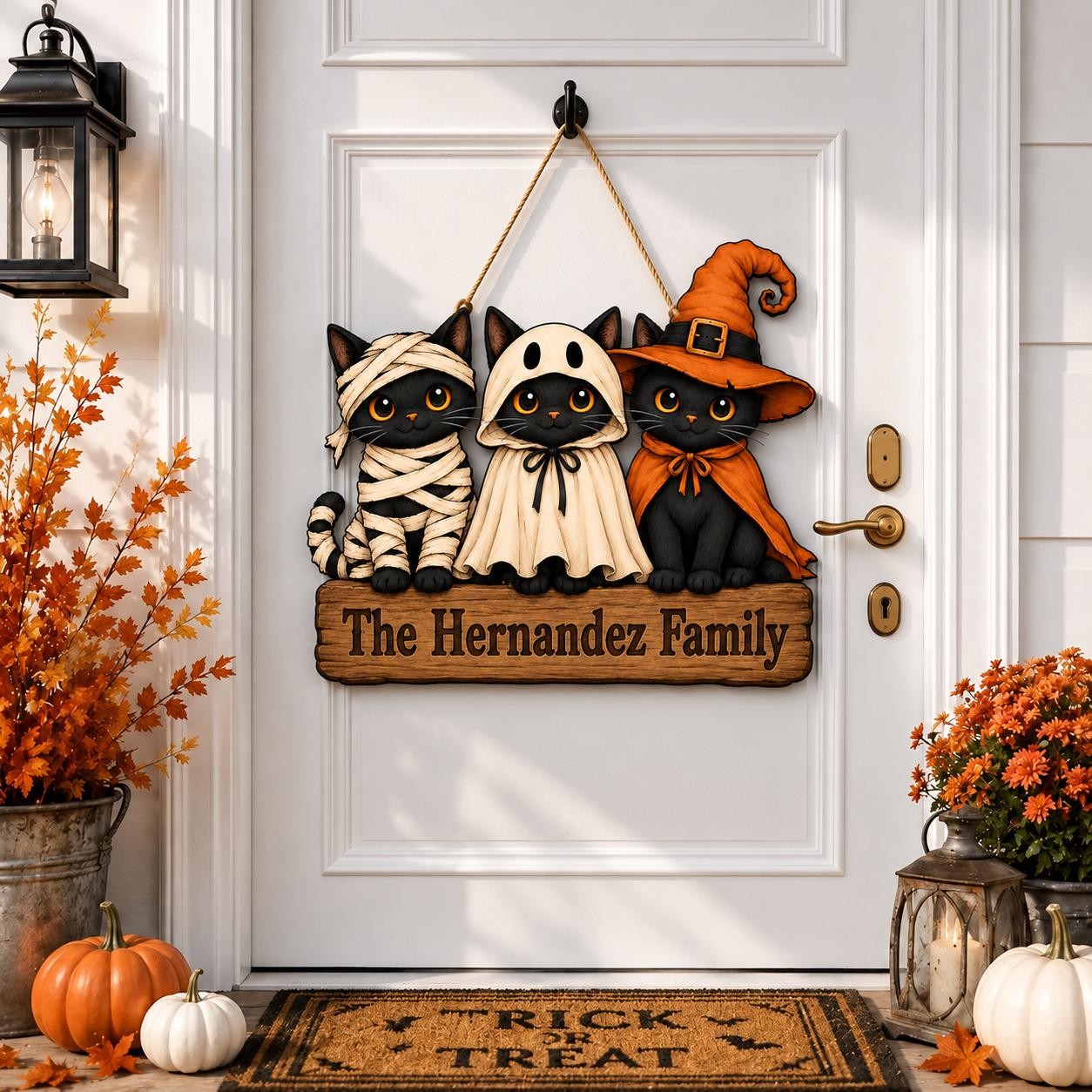 Halloween Black Cat Door Hanger
