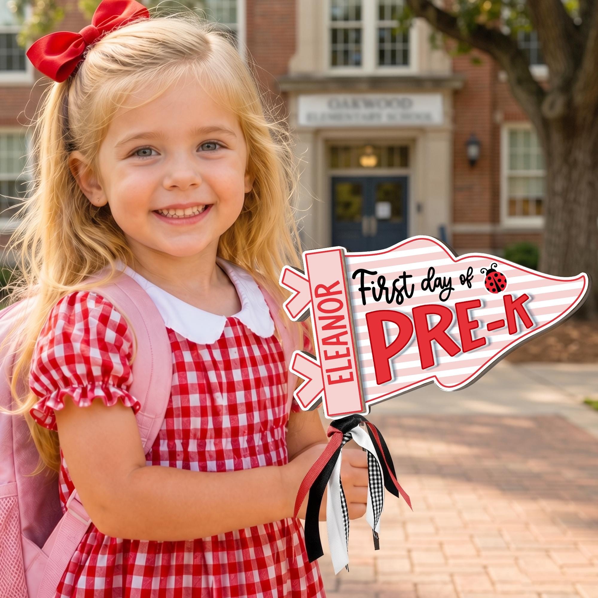 Personalized First and Last Day of School Pennant Flag