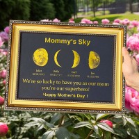 Personalized Moon Phase Wood Frame Mother's Day Gift