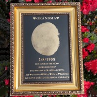 Personalized Moon Phase Wood Frame Mother's Day Gift