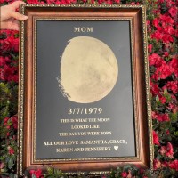 Personalized Moon Phase Wood Frame Mother's Day Gift