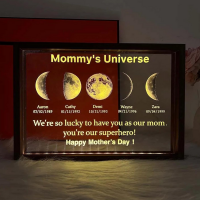 Personalized Moon Phase Wood Frame Mother's Day Gift