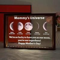 Personalized Moon Phase Wood Frame Mother's Day Gift