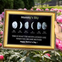 Personalized Moon Phase Wood Frame Mother's Day Gift