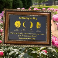 Personalized Moon Phase Wood Frame Mother's Day Gift