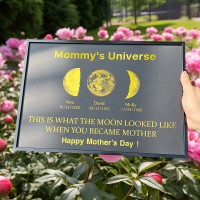 Personalized Moon Phase Wood Frame Mother's Day Gift