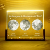 Personalized Moon Phase Wood Frame Mother's Day Gift