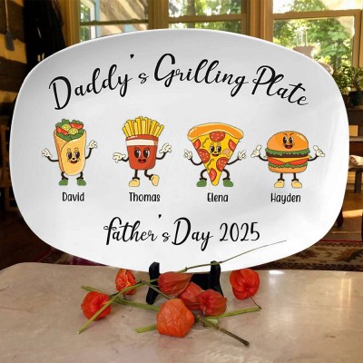 Personalized Daddy's Grilling Plate Father's Day Gift