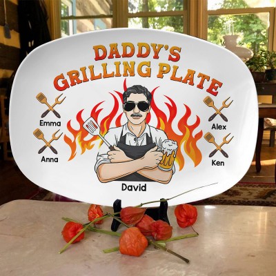 Personalized Daddy's Grilling Plate Father's Day Gift