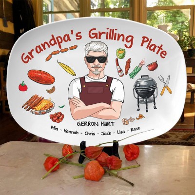 Personalized Daddy's Grilling Plate Father's Day Gift