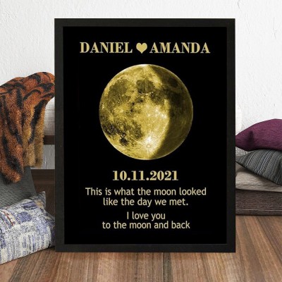 Personalized Moon Phase Wood Frame Mother's Day Gift