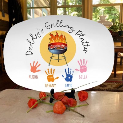 Personalized Daddy's Grilling Plate Father's Day Gift