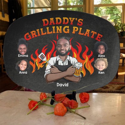 Personalized Daddy's Grilling Plate Father's Day Gift