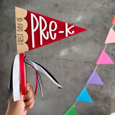 Personalized First and Last Day of School Pennant Flag