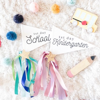 Personalized First and Last Day of School Pennant Flag