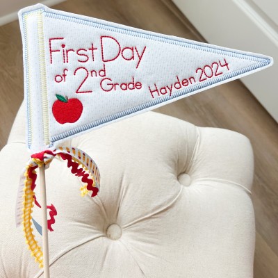 Personalized First and Last Day of School Pennant Flag