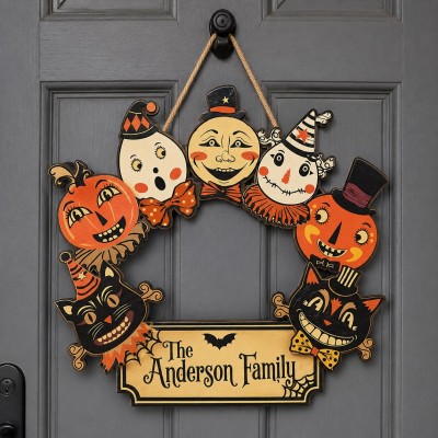 Personalized Family Halloween Door Sign