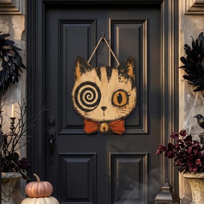 Vintage Halloween Decor Outdoor Black Cat Decor