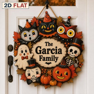 Personalized Family Halloween Door Sign