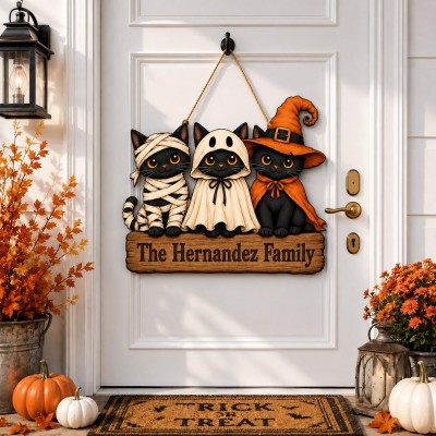 Halloween Black Cat Door Hanger