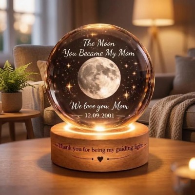 Personalized Moon Phase Crystal Ball LED Night Light Mother's Day